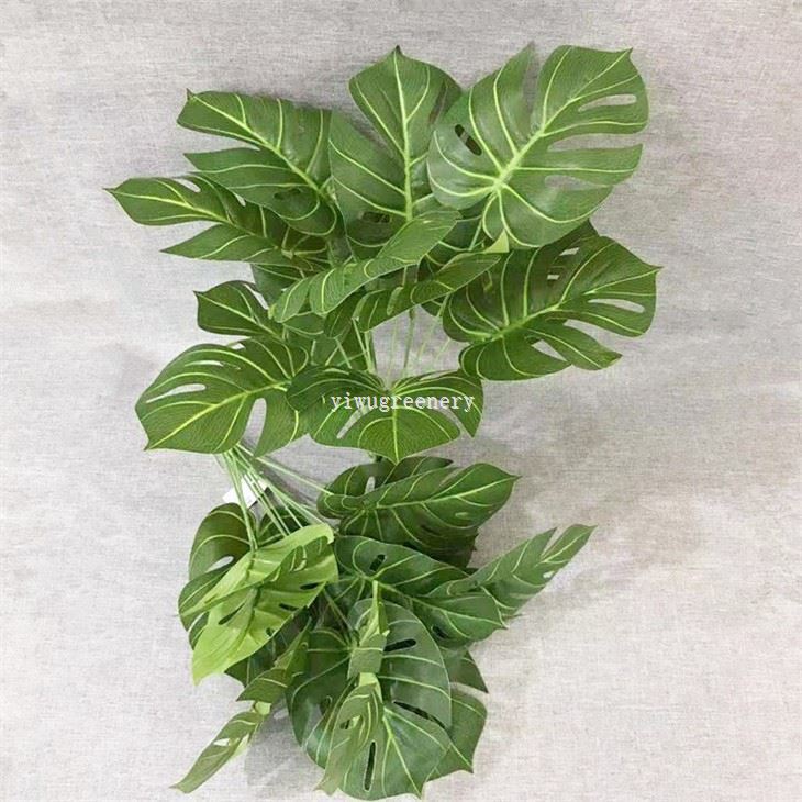 Artificial Tropical Monstera Palm Leaves Plant